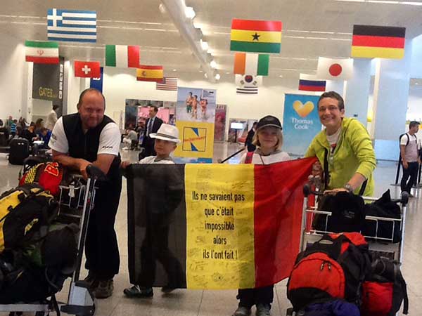 La TinCanFamily au départ de l'aéroport de Bruxelles